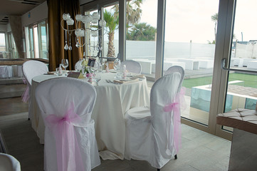 wedding tables set for fine dining