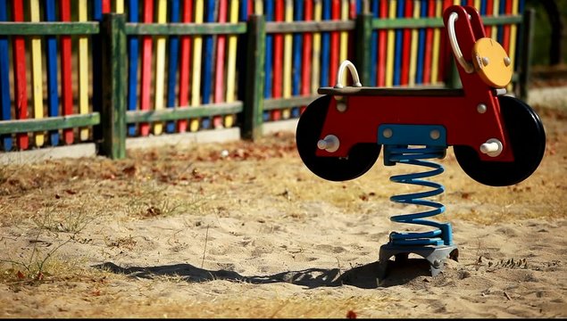 Empty playground in park.