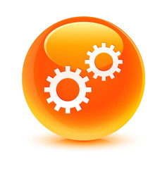 Process Icon Orange Button