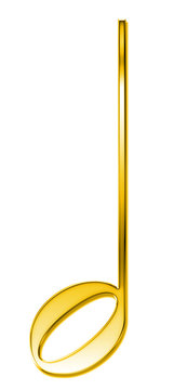 Halbe Note Metalll gold