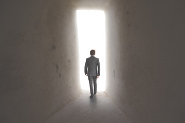 Fototapeta premium Businessman along a way to success
