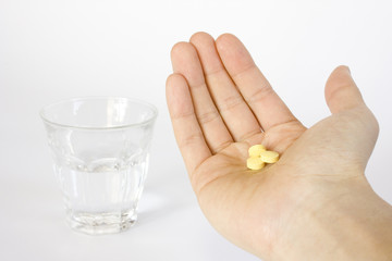 手のひらの薬 サプリメント, Medicine & Dietary Supplement on a hand 
