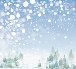 Vector of winter landscape.