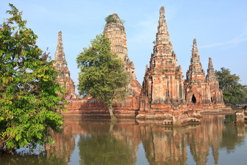 Floods Chaiwatthanaram Temple at Ayutthaya.