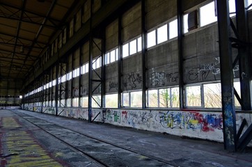 Empty hall warehouse