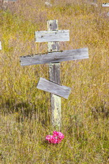 Naklejka premium old crosses at the historic orthodox cemetery of Fort Ross