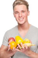 Man with fruits