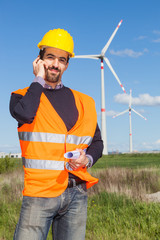 Technician Engineer in Wind Turbine Power Generator Station