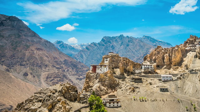 Dhankar gompa. Spiti Valley, Himachal Pradesh, India