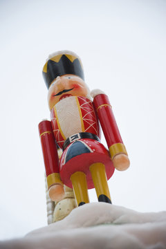 Close up of Christmas nutcracker toy