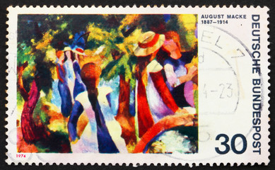 Postage stamp Germany 1974 Girls under Trees by August Macke