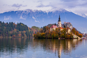 Fototapeta premium Bled with lake, Slovenia, Europe