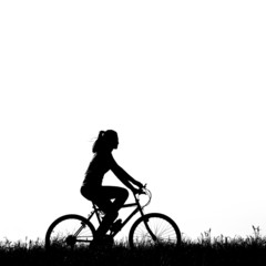 Fototapeta na wymiar biker girl silhouette