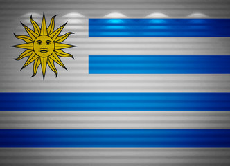 Obraz premium Uruguay flag wall, abstract background