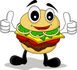 funny cartoon burger character
