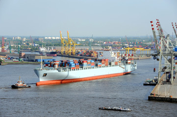 Containerschiff, Hamburger Hafen, Export, Import, Hamburg