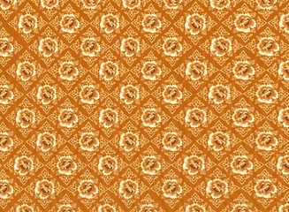 Golden Flower Pattern with Brown Background Textures