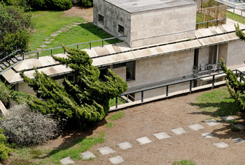 green and concrete