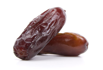 Dates Close-up isolated on white background.