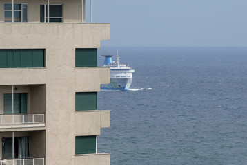 building overlooking the sea