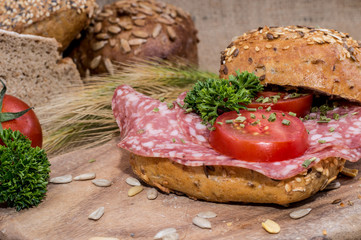 Salami Sandwich (macro view)