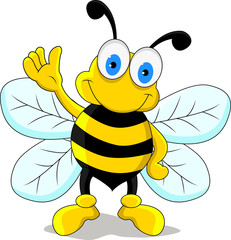 postać z kreskówki śmieszna pszczoła - obrazy, fototapety, plakaty