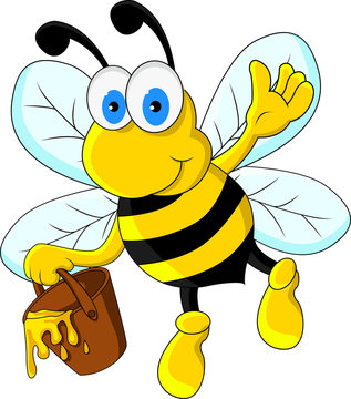 funny bee cartoon character