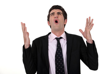 angry businessman screaming