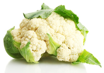 Fresh cauliflower isolated on white