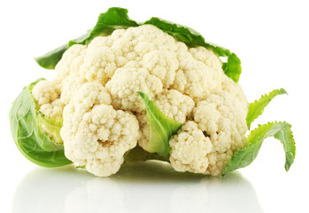 Fresh cauliflower isolated on white