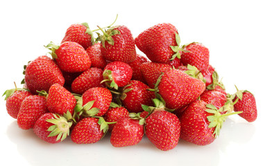 sweet ripe strawberries isolated on white
