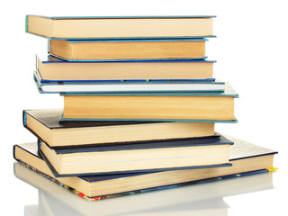 Tower of books isolated on white