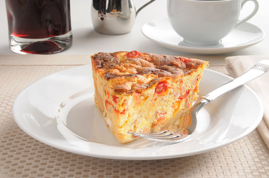 Seafood quiche with juice
