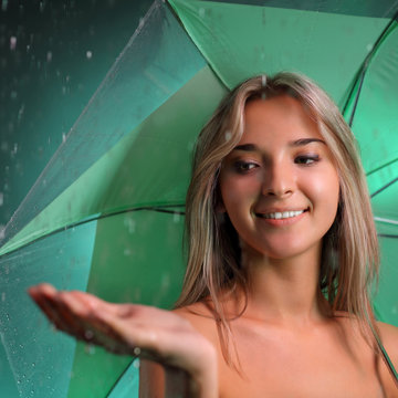beauty girl with umbrella