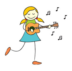 Girl playing guitar