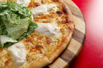 Pizza with meat chicken