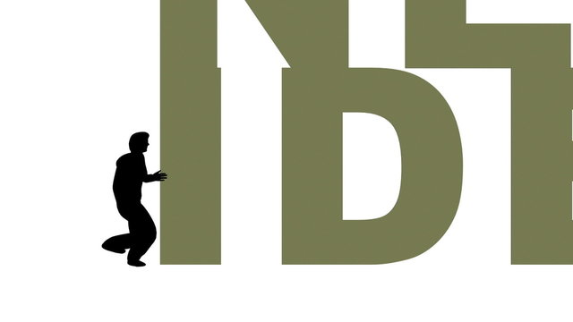 Small figure pushing a big new idea.