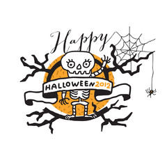 Hand drawn halloween lettering .