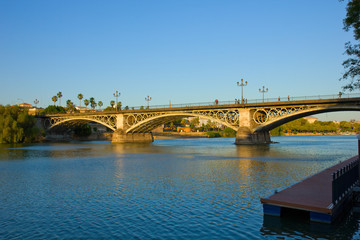 Fototapeta na wymiar Triana Bridge, Seville, Spain