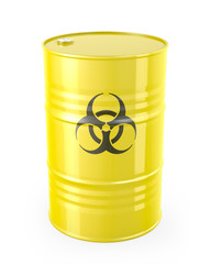 Barrel with biohazard symbol