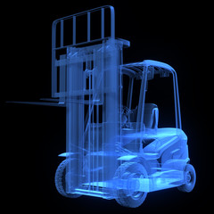 Fork lift truck, front view