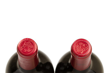 Two bottles of wine isolated