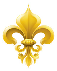 Golden Fleur-de-lis illustration - obrazy, fototapety, plakaty