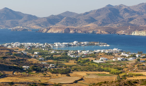 View of Pollonia village, Milos island, Cyclades, Greece