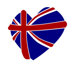 Heart shape with the flag of Great Britain