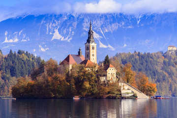 Obraz premium Bled with lake, Slovenia, Europe