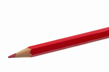 Rotstift auf weißem Hintergrund
