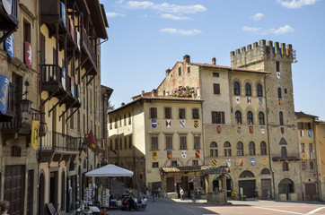 Naklejka na ściany i meble Arezzo, Piazza Grande