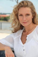 Portrait of dreamy woman