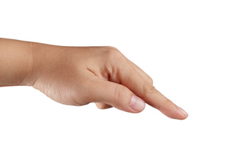 hand touching virtual screen